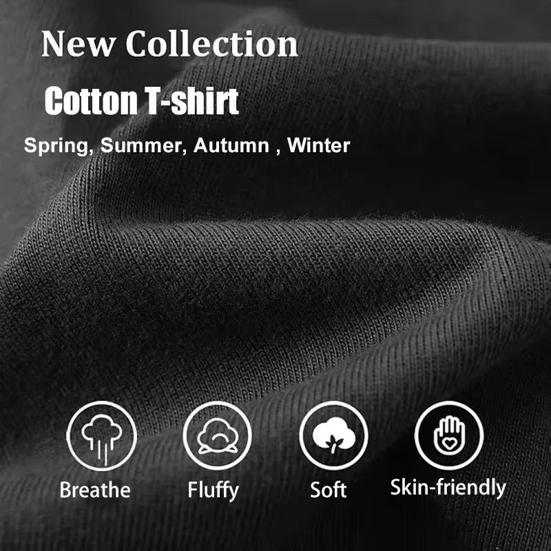 2025 New Summer Fashion Brand Men's Cotton T-shirt Letter-printed Women Short-sleeved Round Neck Loose T-shirt High Quality Tee