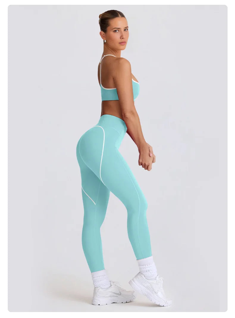 2 Pieces Tracksuit Women Yoga Set Nude Feeling Workout Set Gym Clothes Push Up Fitness Running Sportwear Sport Bra Leggings Suit