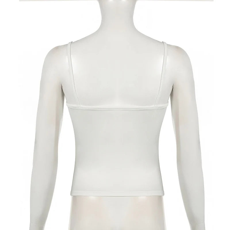 Basic Solid Camis Summer Casual Sleeveless Spaghetti Strap Top Women Harajuku All-match Cropped Tops y2k Vintage Clothing