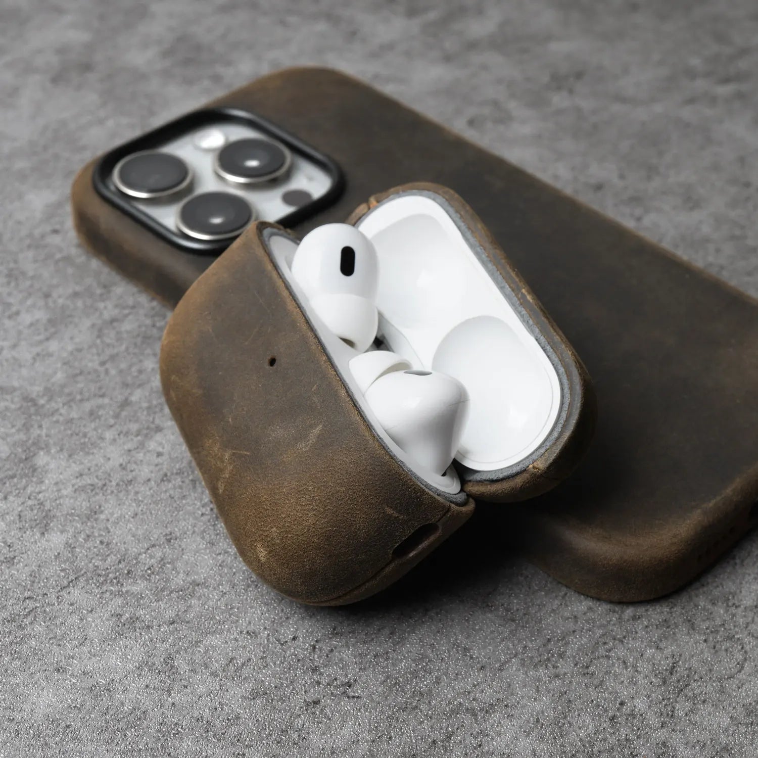 YMW Crazy Horse Genuine Leather Case for AirPods Pro 3 2 Luxury Cowhide Cases Wireless Bluetooth Headset Cover