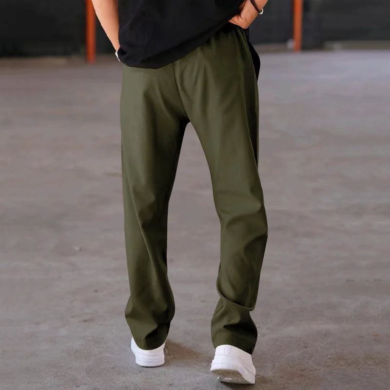 2025 New Thin Pants Men's Spring/Summer Loose Straight Leg Sports Casual Pants American Oversize Long Leg Pants