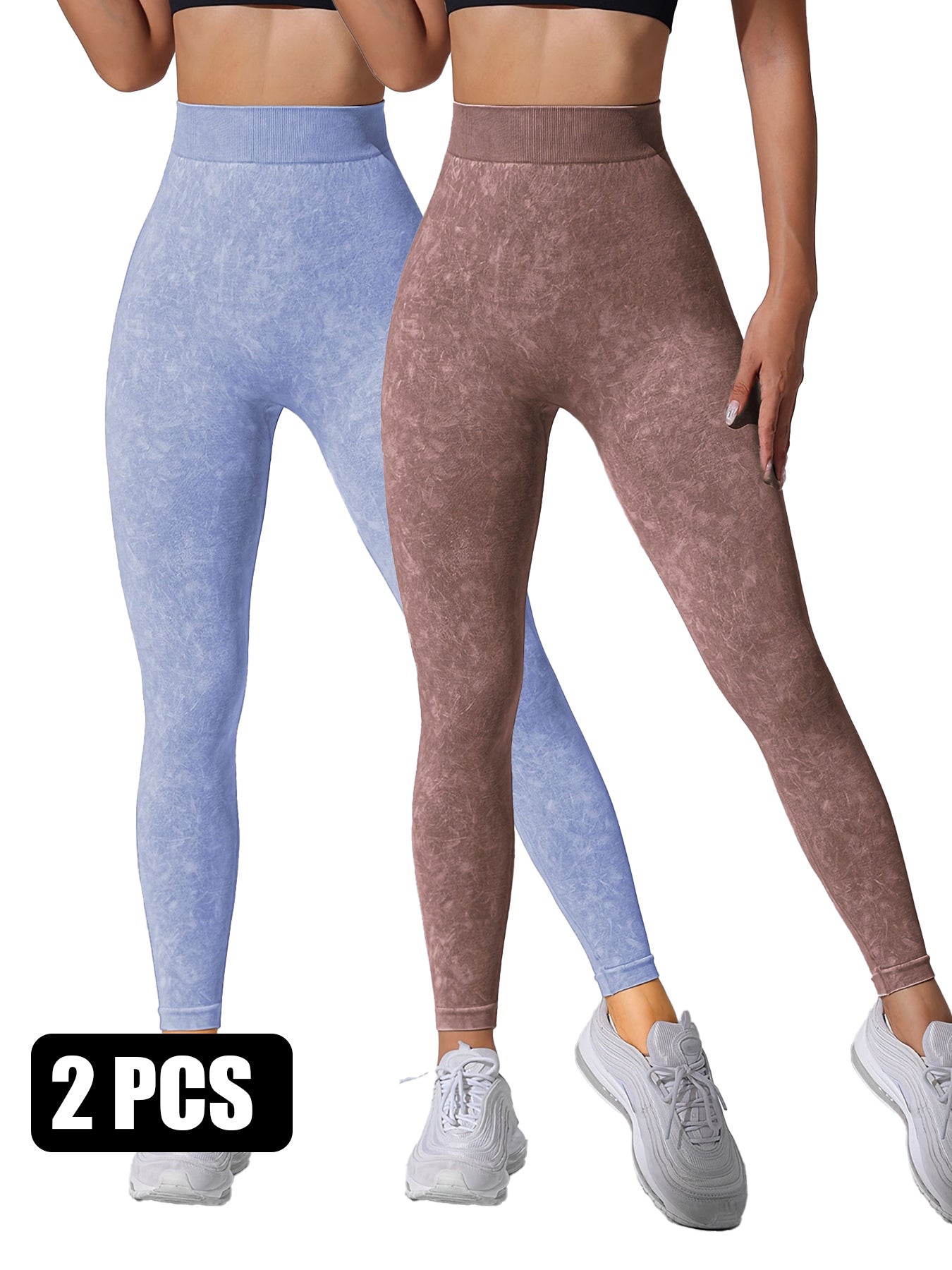 2PACK Sand-washed Seamless Yoga Pants
