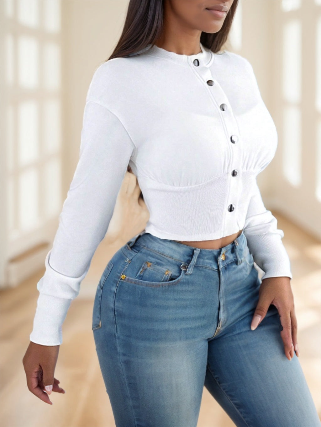 Autumn Casual Plain Color Cropped Jacket